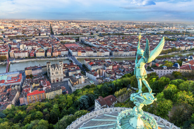 Utsikt över Lyon från Fourviere-kullen