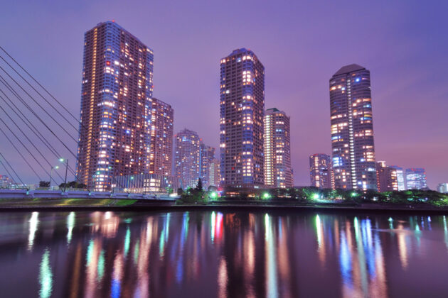Tokyo skyline by night.