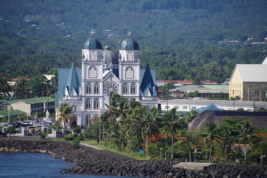 Vacker kyrka i huvudstaden Apia på Samoa.