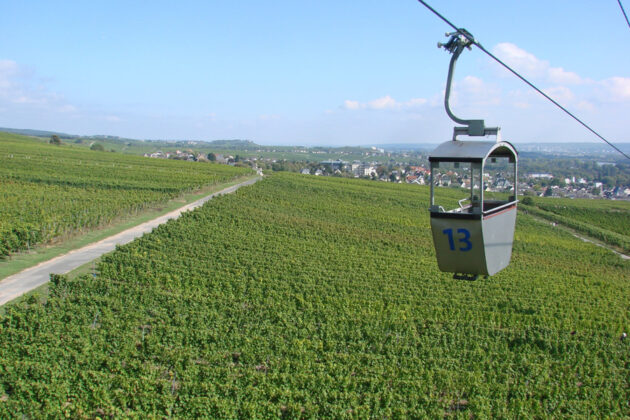 Linbanan upp till Niederwald-monumentet ovanför Rüdesheim.