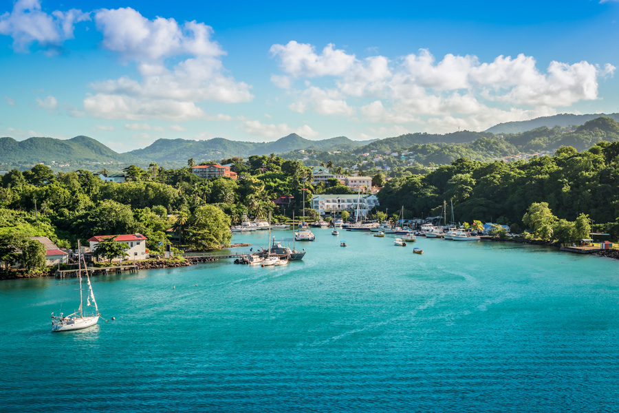 Marinan i Castries på St. Lucia.