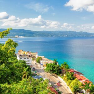 Vy över Montego Bay på Jamaica.