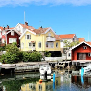 Småbåtshamn i Bohuslän, Sverige.