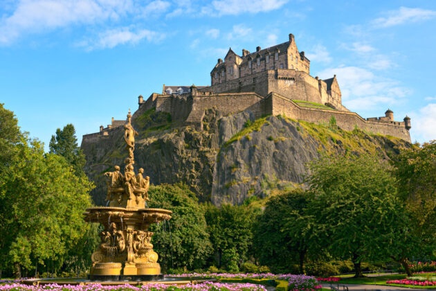 Edinburgh Castle i Edinburgh, Skottland.