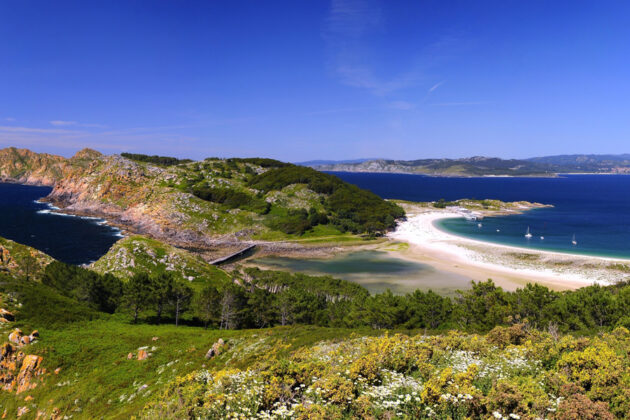 Vacker natur i Rias Baixas, Spanien.