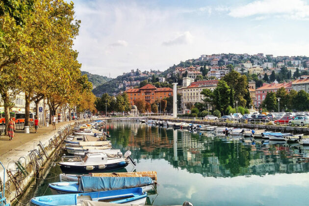 Hamnen i Rijeka, Kroatien