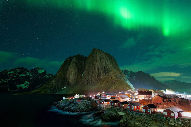 Lofoten med norrsken